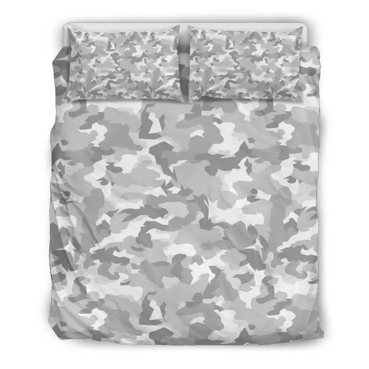 White Snow Camouflage Bedding Set