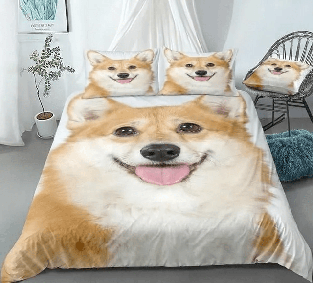 Cute Yellow Corgi Dog Bedding Set