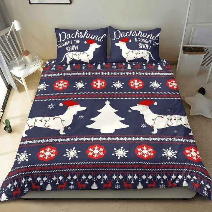 Christmas Dachshund Bedding Set