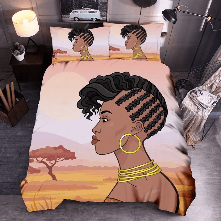 African Updo Hairdo Bedding Set
