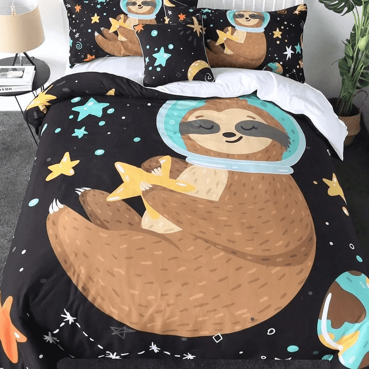 Sloth Exploring Space Bedding Set