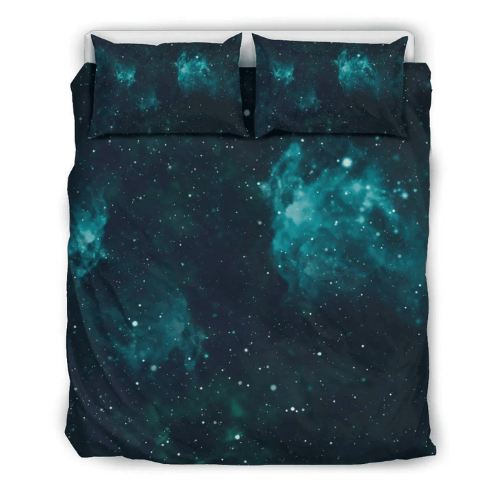 Dark Teal Galaxy Space Bedding Set