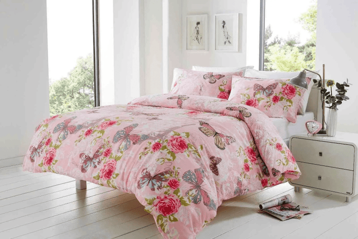 Pink Butterfly Bedding Set