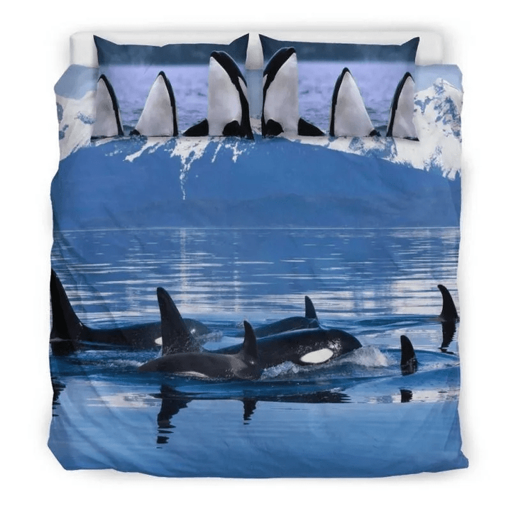 Beach New Zealand Family Orca Whale Bedding Set