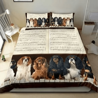 Piano Cavalier Charles Spaniel Bedding Set