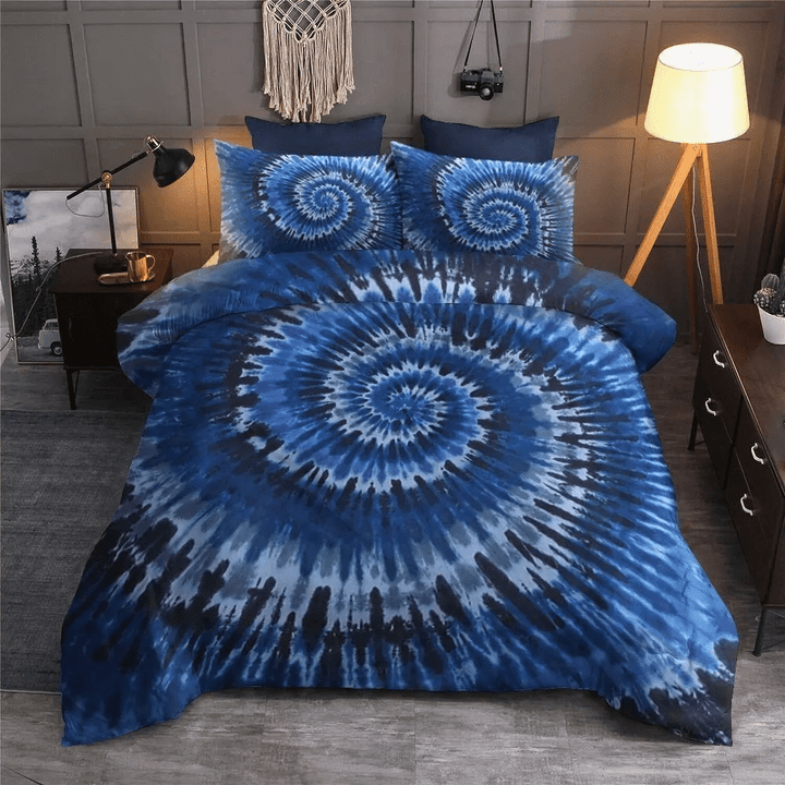 Blue Tie Dye QN Bedding Set