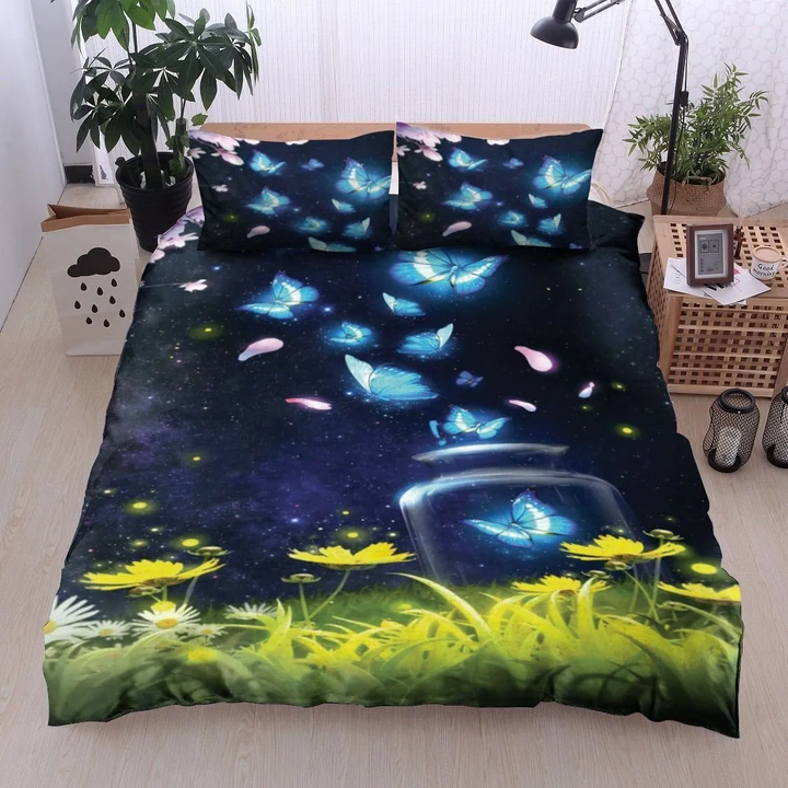 Blue Butterfly Bedding Set