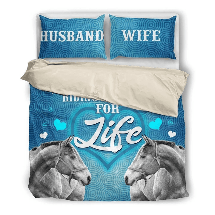 Husband And Wife Riding Partners For Life Horse Bedding Set