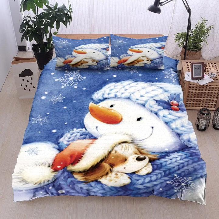 Snowman And Dog Bedding Set