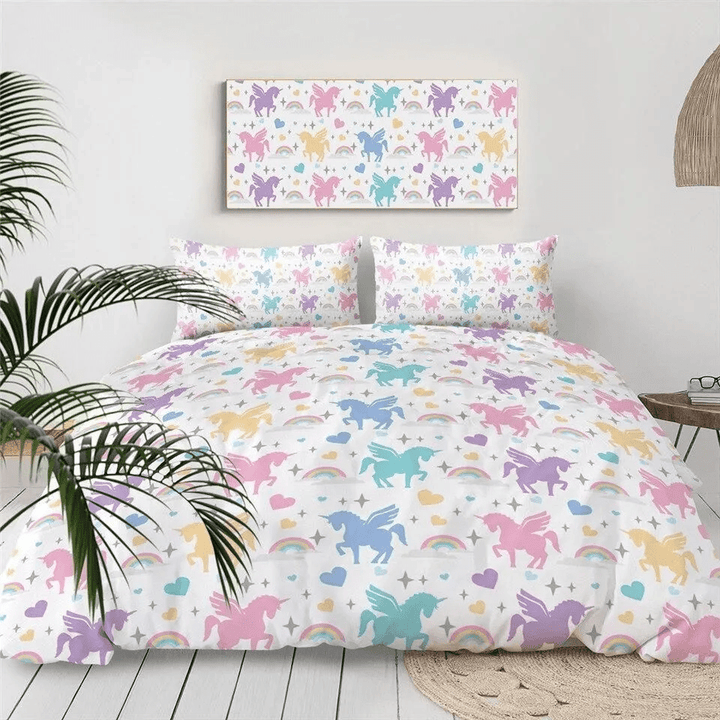 Pastel Rainbow Unicorn Bedding Set
