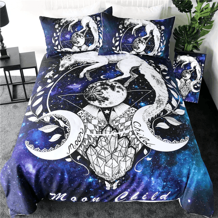 Wolf And Moon Bedding Set