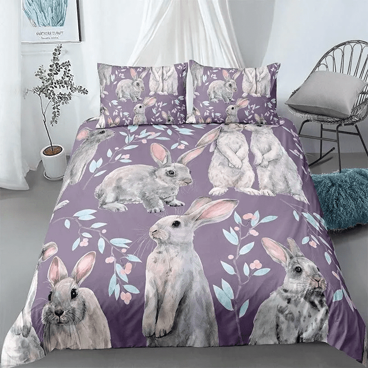 Rabbit Mauve Bedding Set