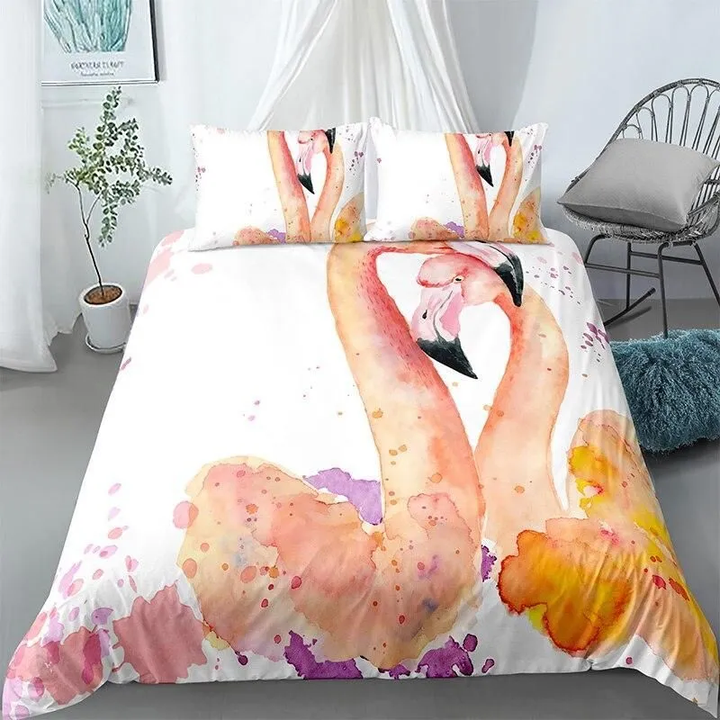 Flamingo Heart Bedding Set