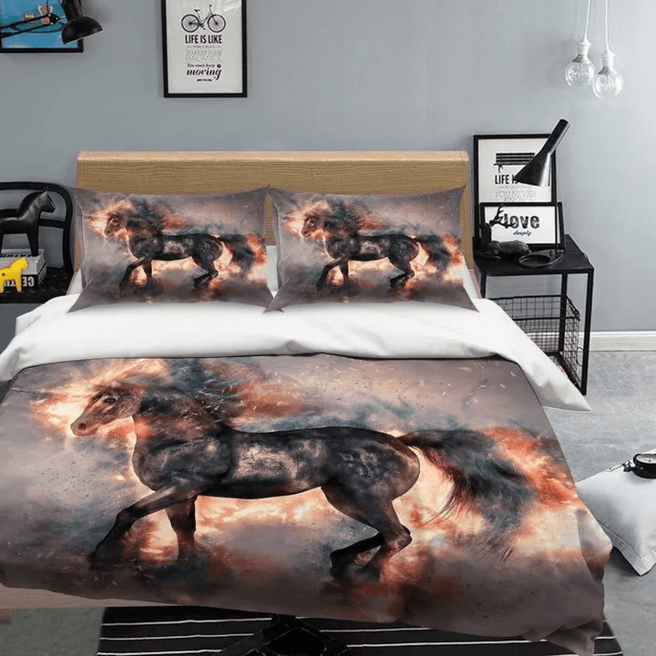 Black Horse Bedding Set