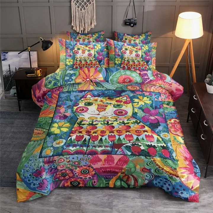 Colorful Cat Bedding Set