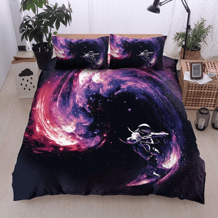 Astronaut Surfing In The Galaxy Bedding Set
