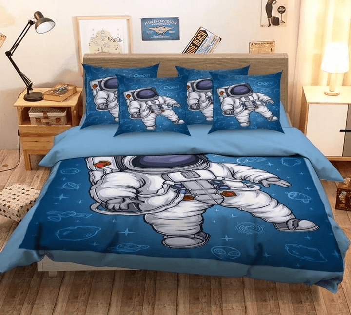 Blue Astronaut Bedding Set