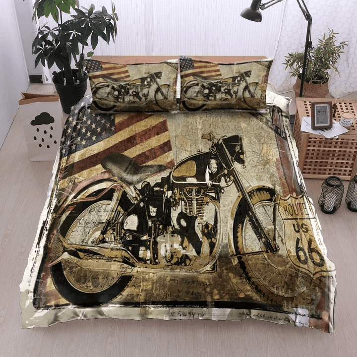 Vintage Motorcycle Bedding Set