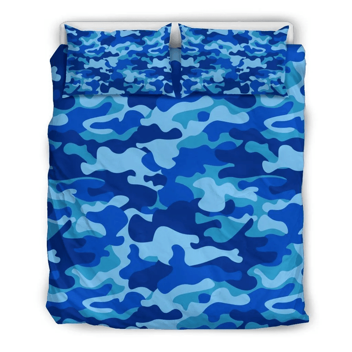 Blue Camouflage Bedding Set