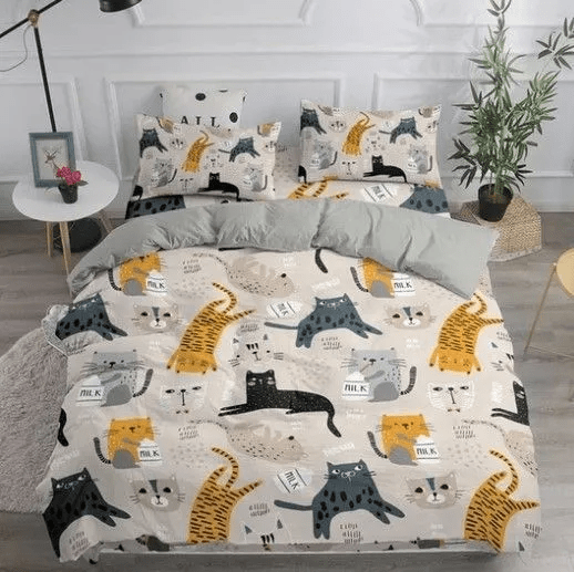 Cartoon Cute Cats Bedding Set