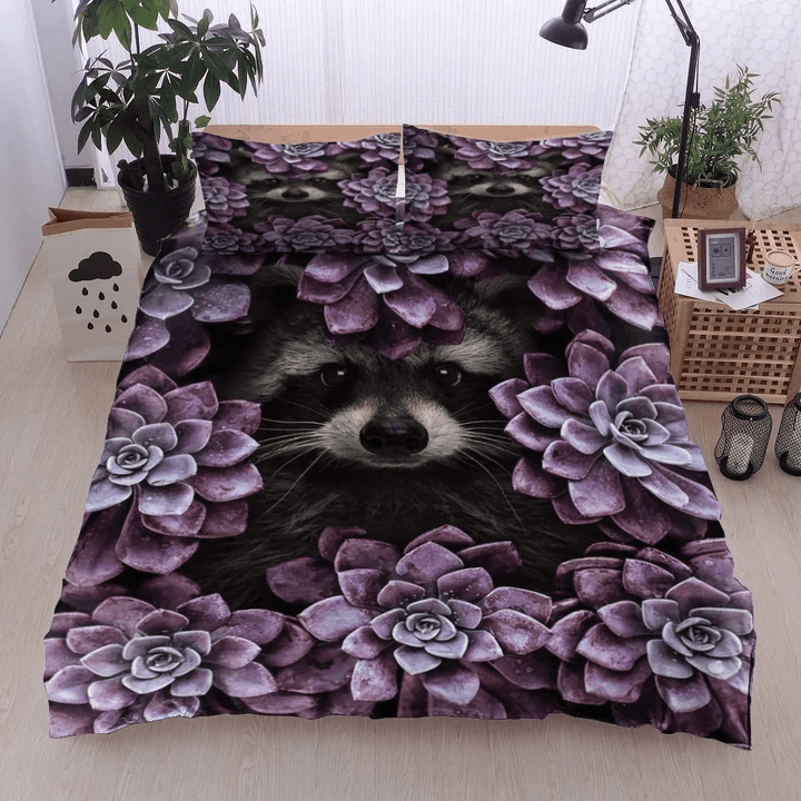 Raccoon Stone Lotus Bedding Set