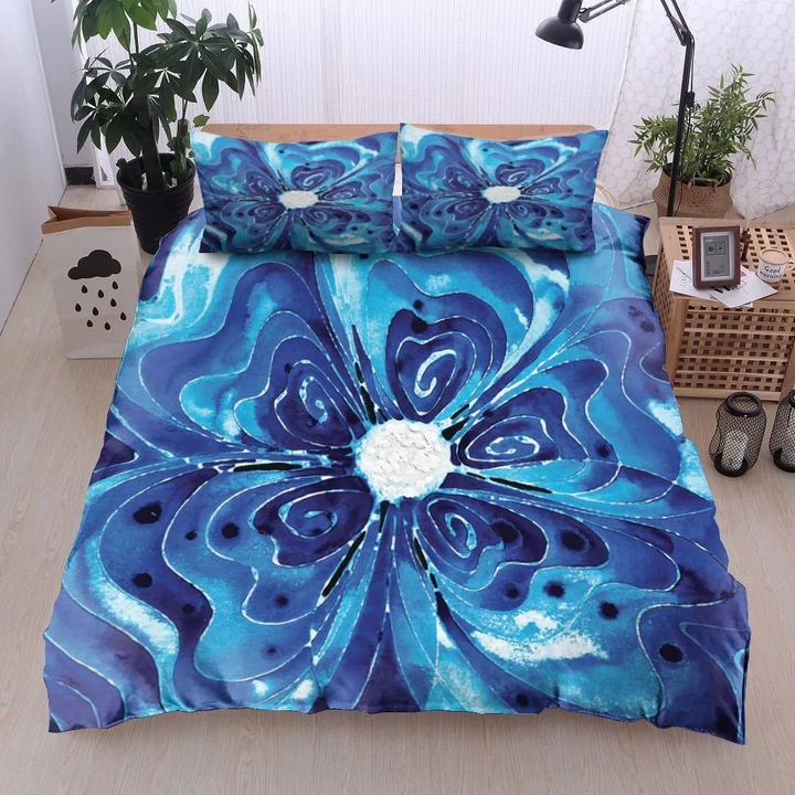 Blue Glory Flower Bedding Set