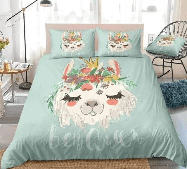 Llama With Flower Bedding Set