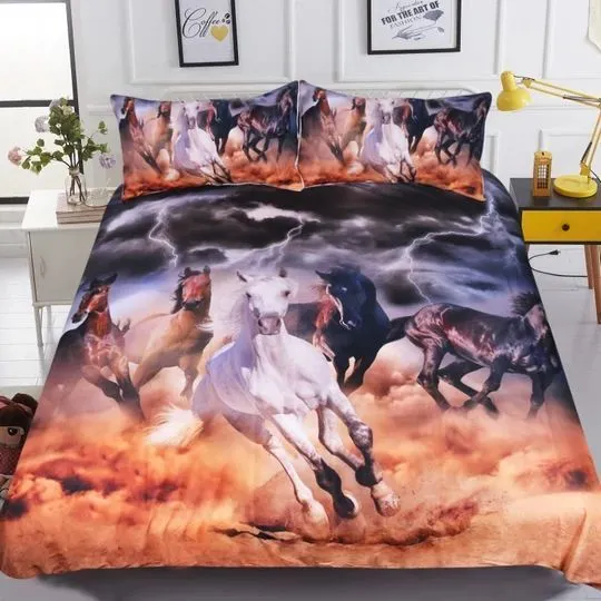 Horse With Lightning Bedding Set