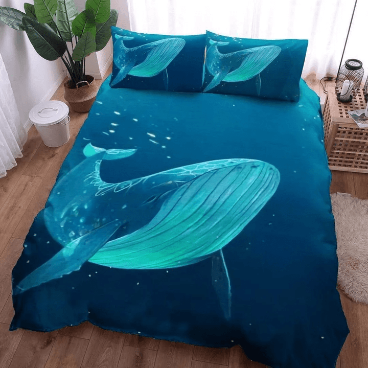 Whale Cotton Bed Sheets Spread Comforter Duvet Cover Bedding Set
