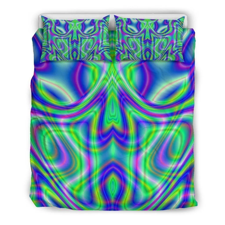 Neon Green Psychedelic Trippy Bedding Set