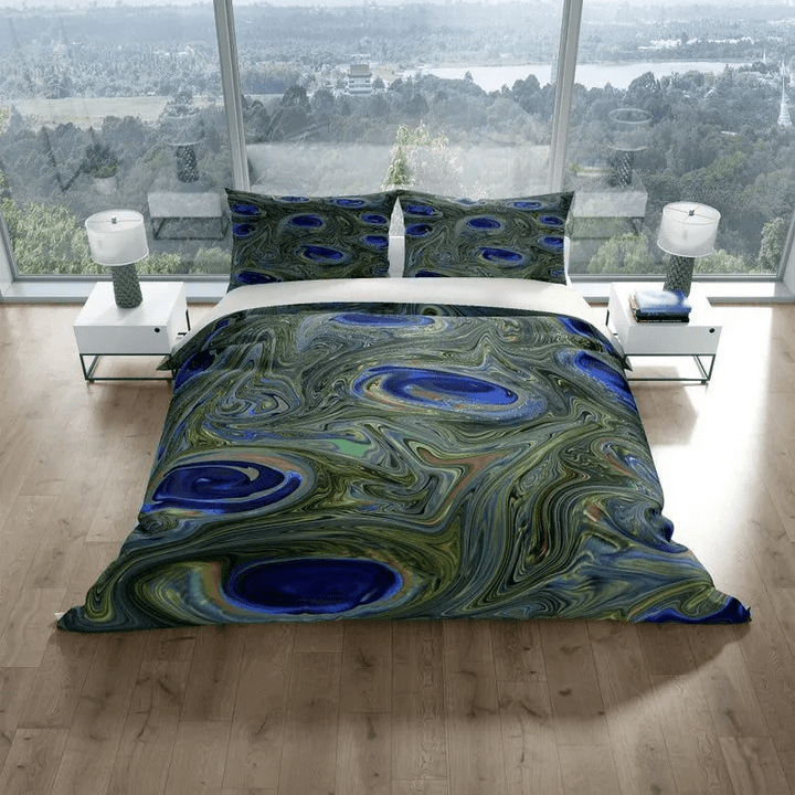 Abstract Peacock Bedding Set