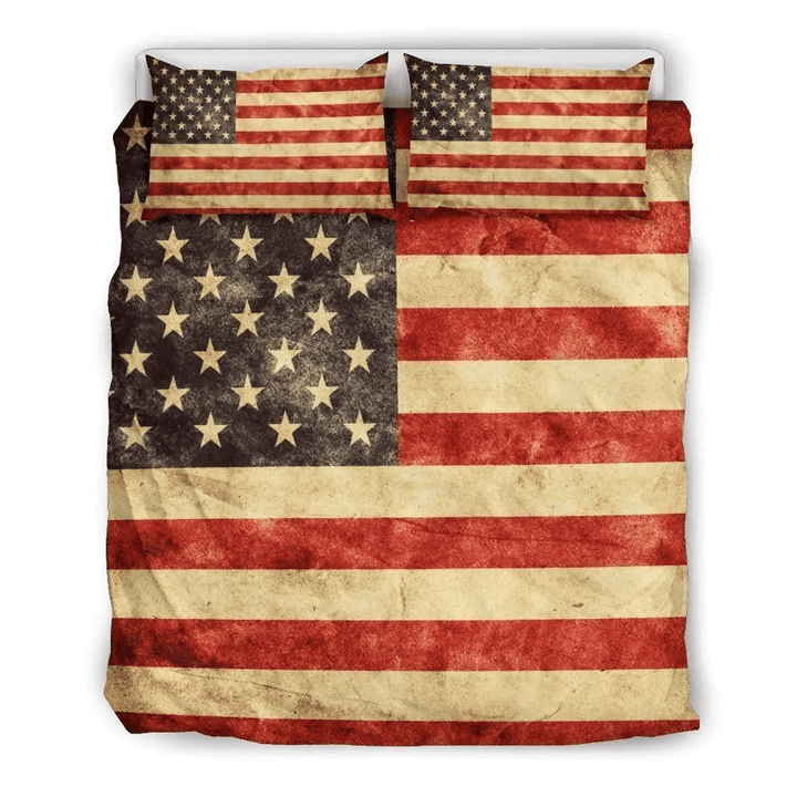 Old American Flag Patriotic Bedding Set