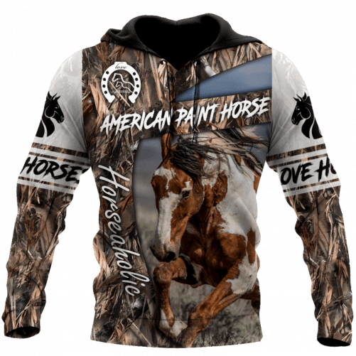 3D All Over Printed Horse Hoodie American Paint Horse Horseaholic