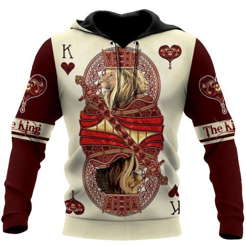 Lion King Poker 3D All Over Printed Hoodie The King