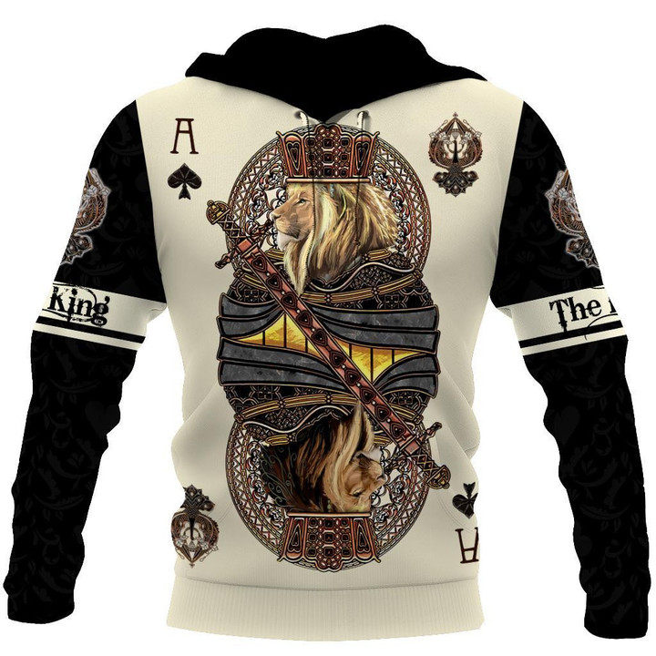 Ace Spade Lion King Poker 3D All Over Printed Hoodie The King