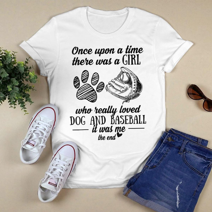 A Girl Who Really Loved Dogs and Baseball Funny T-shirt