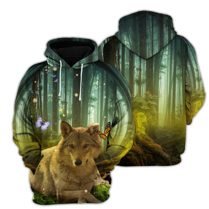 Wofl Butterfly - 3D All Over Printed Hoodie