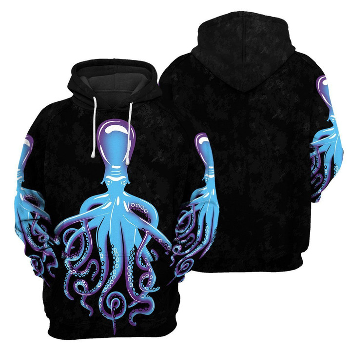 Octopus Scuba Diving - 3D All Over Printed Hoodie