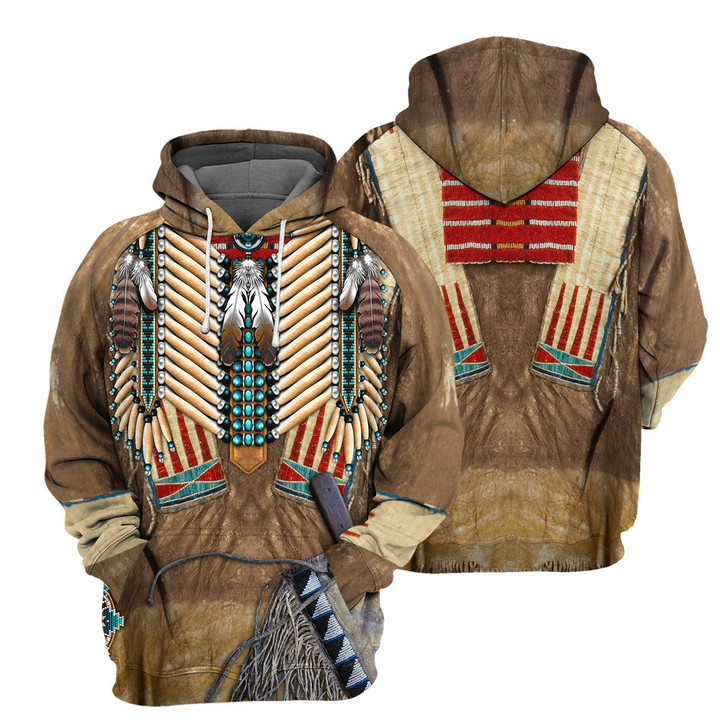 Red Native American - 3D All Over Printed Hoodie