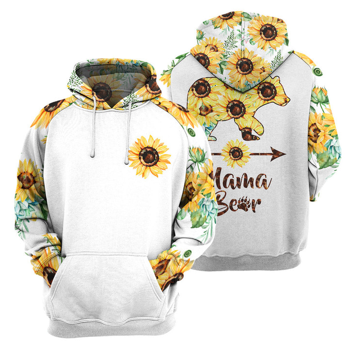 Bear Sunflower - 3D All Over Printed Hoodie