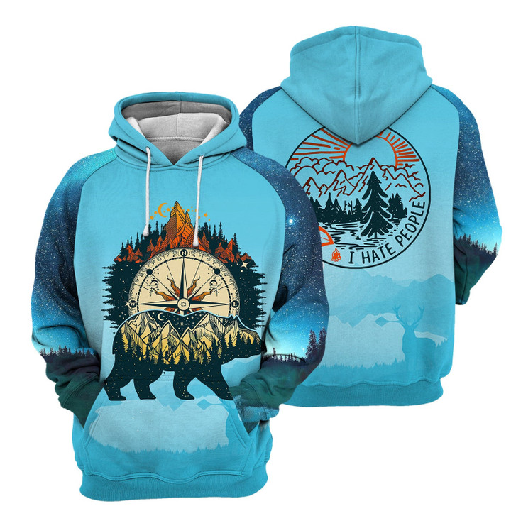 Bear Camping - 3D All Over Printed Hoodie
