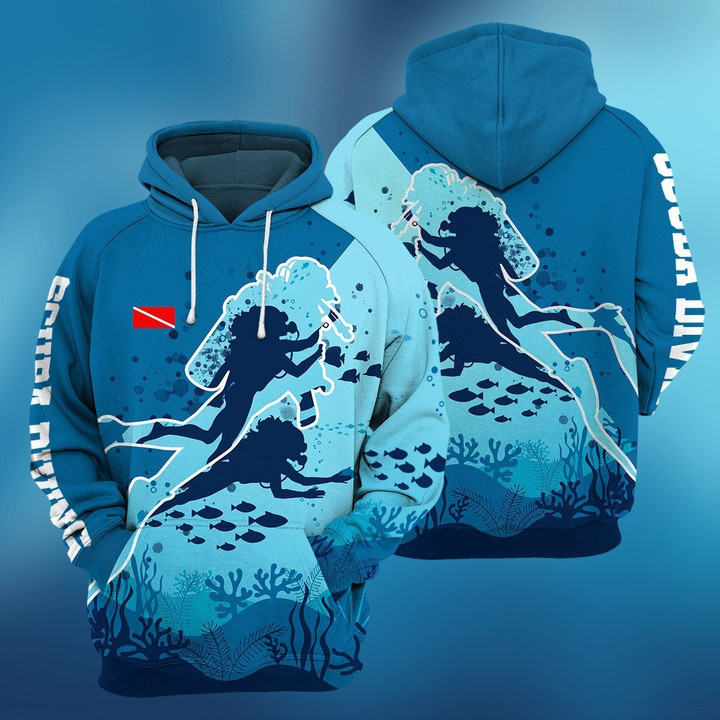 Scuba Diving Female Design - 3D All Over Printed Hoodie