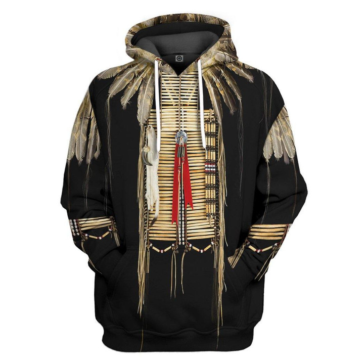 3D Native Black Pattern Feather Hoodie Apparel