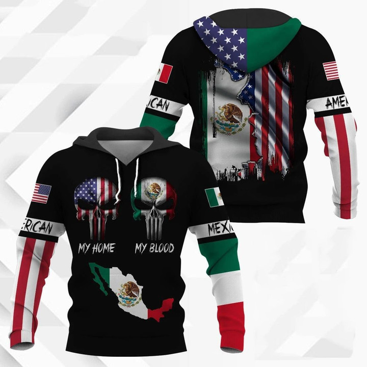 American My Home Mexico My Blood Unisex Adult Hoodie