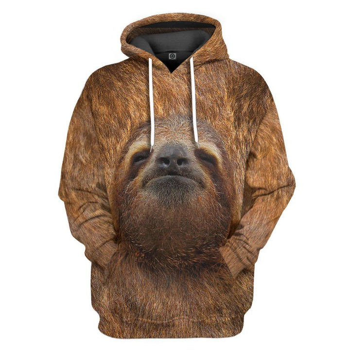 3D Sloth Front And Back Hoodie Apparel