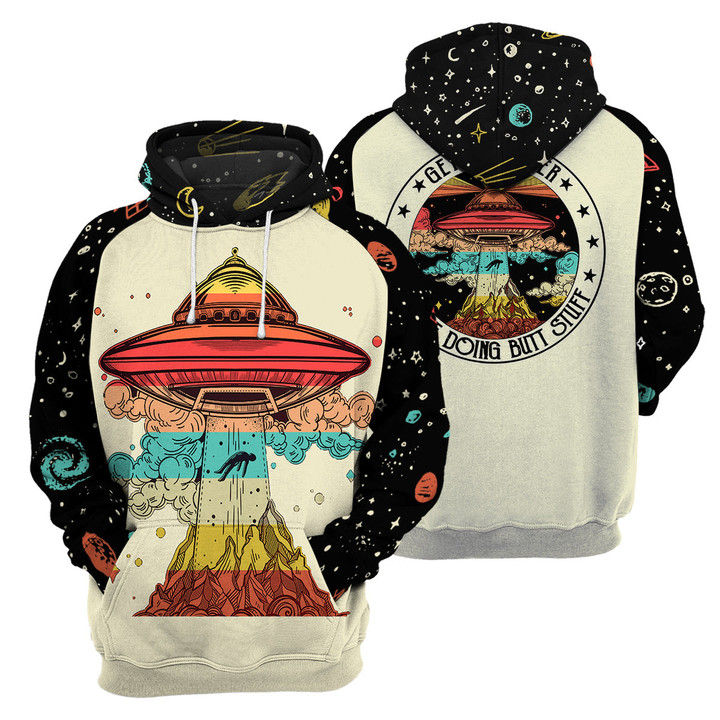Ailen Ufo Camping - 3D All Over Printed Hoodie