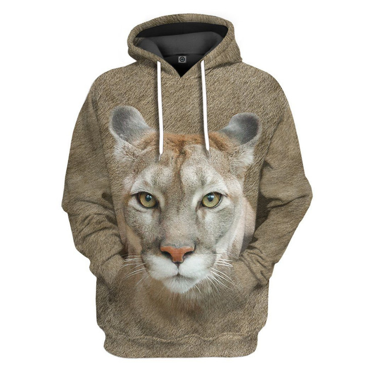 3D Cougar Front And Back Hoodie Apparel
