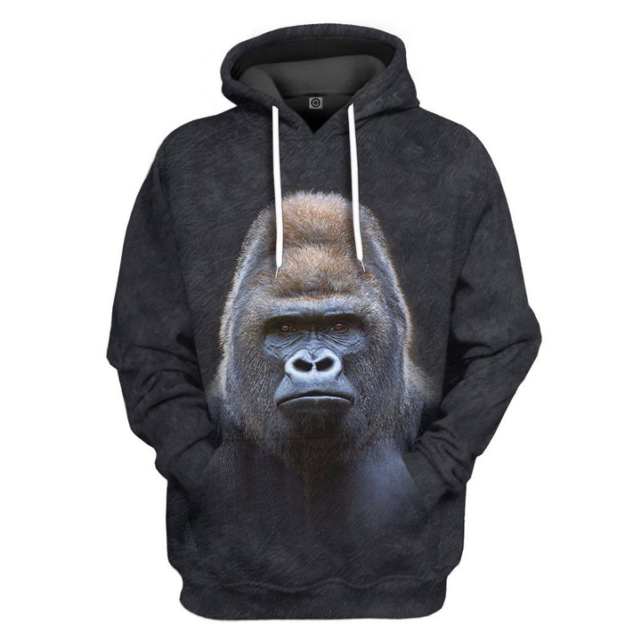 3D Gorilla Front And Back Hoodie Apparel