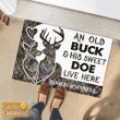Deer Personalized Door Mat | Old Buck And Sweet Wife | JY2205