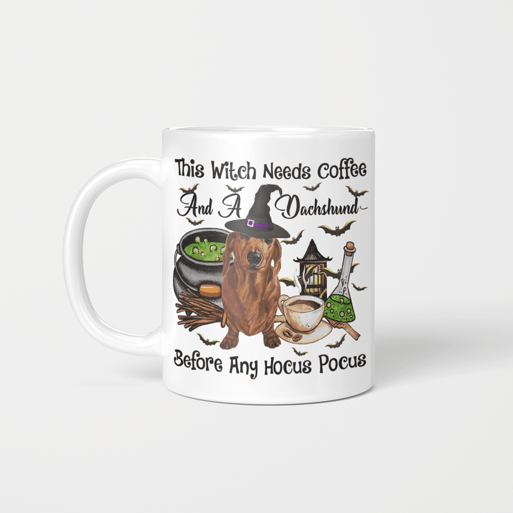 Beverage Mug | This Witch Need A Coffee And A Dachshun | TS2104